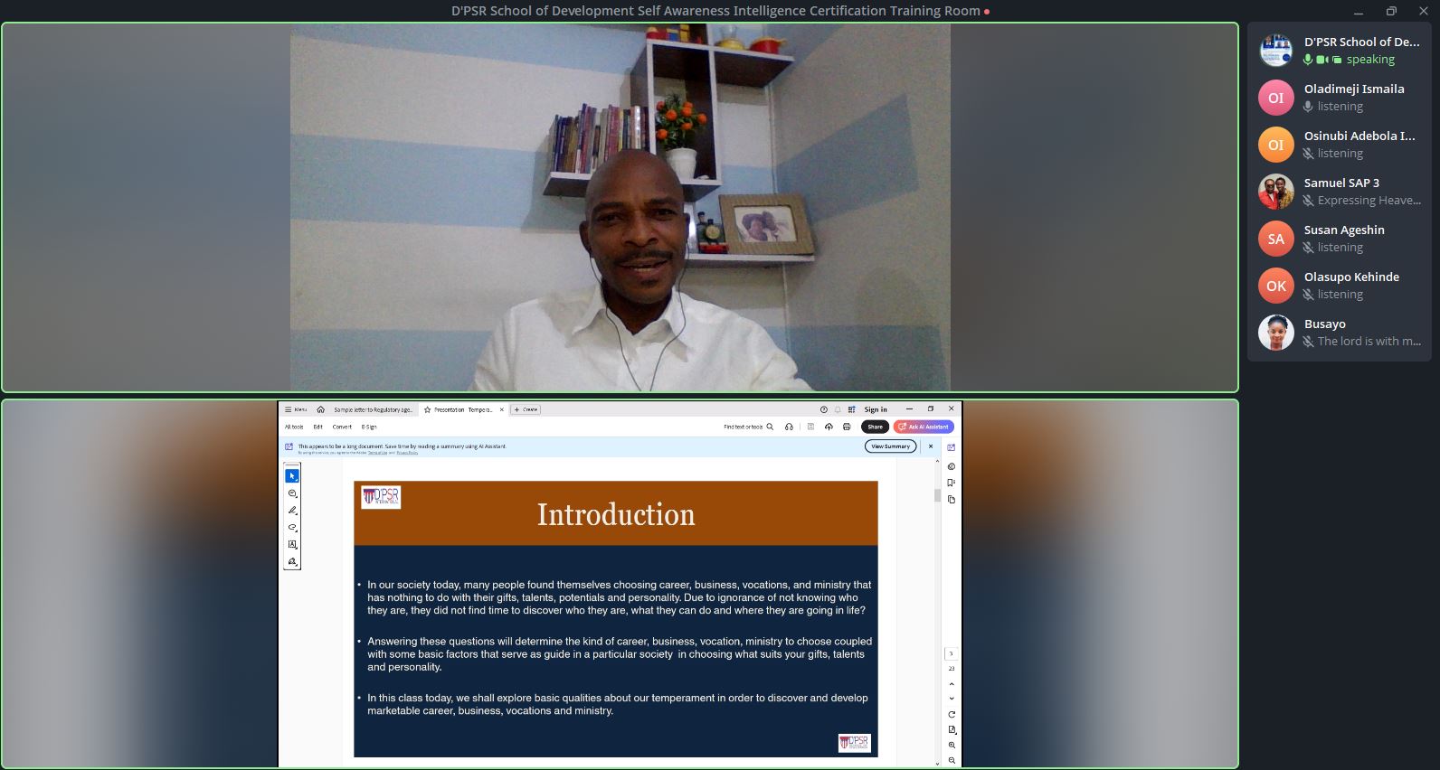 Coach Babatunde Karunwi Founder & Lead Coach D'PSR International and D'PSR School of Development, Lagos, Nigeria.